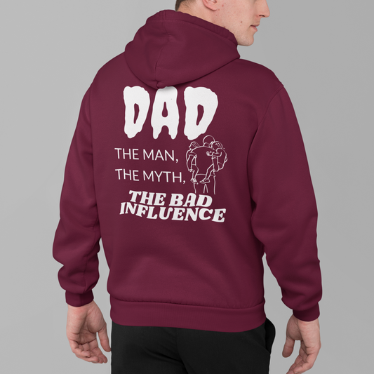 Full Zip Hoodie With the Funny Design, "Dad, The Man, The Myth"