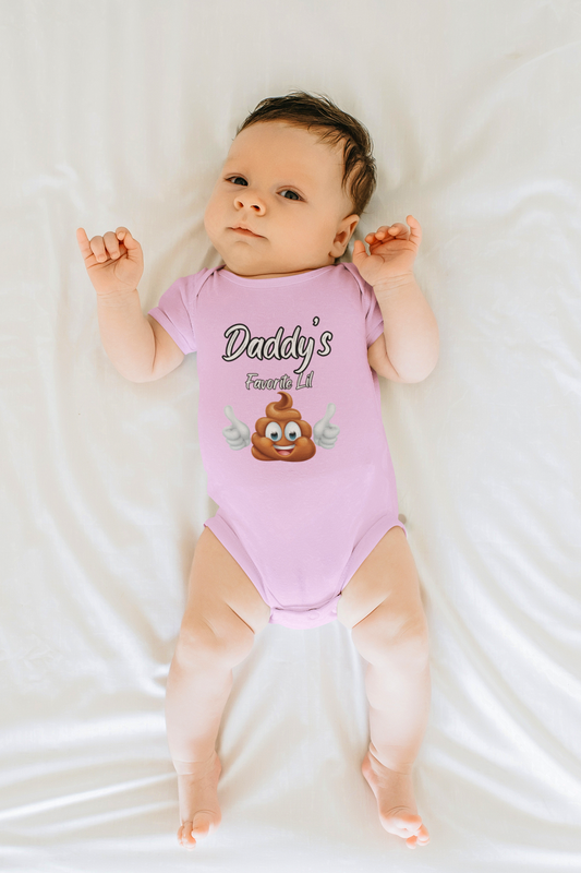 Infant Jersey Onesie With Funny Design, "Daddy's Favorite Lil Emoji"