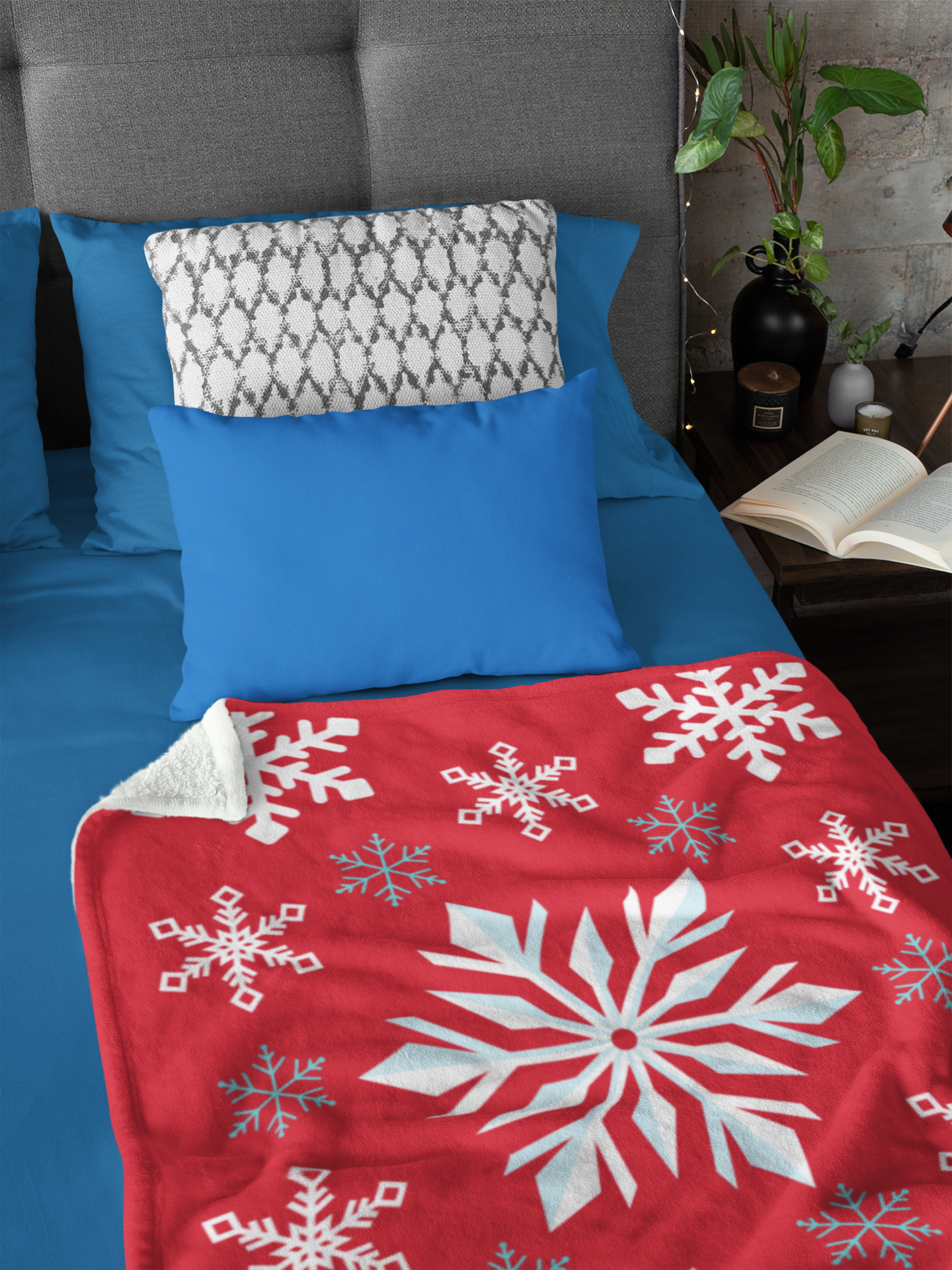 Christmas Snowflake Premium Sherpa Blanket 50x60