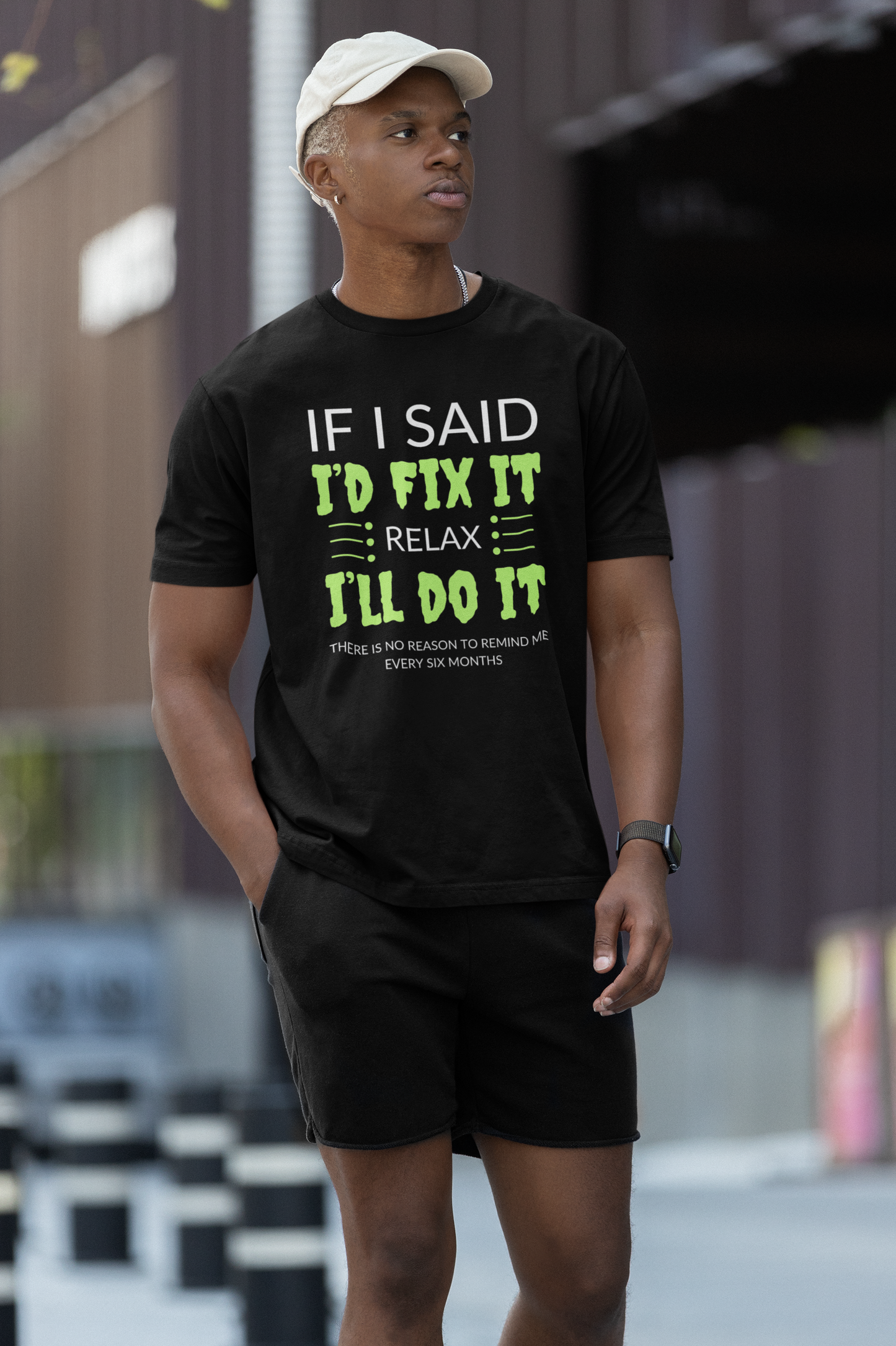 Cotton Tshirt with a Funny Message - I'd Fix It