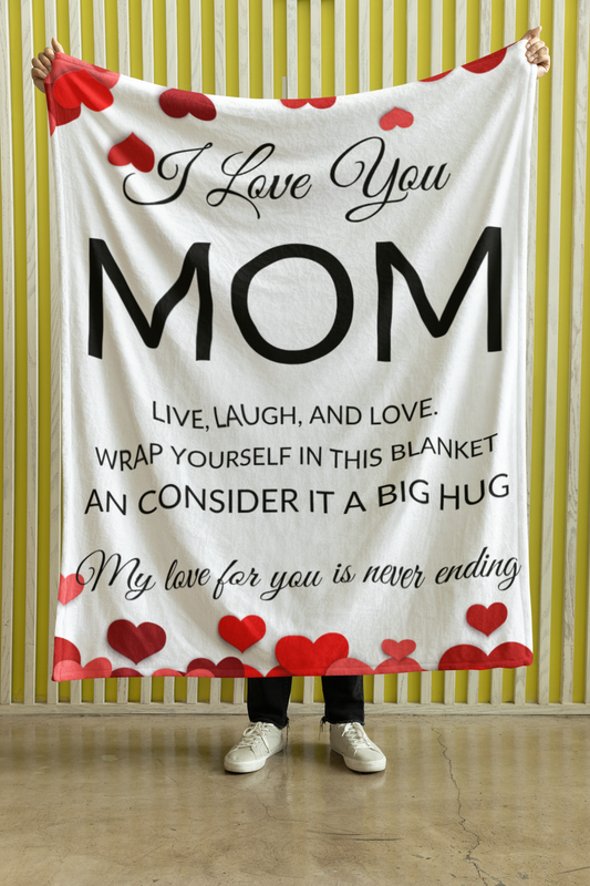 Sherpa Blankets For Mom - I Love You Mom Premium Blanket