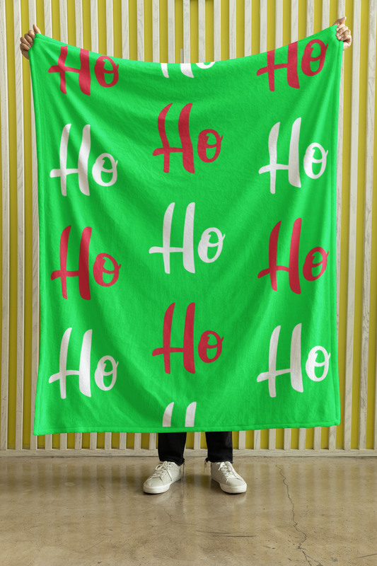 Christmas Ho Ho Ho Premium Sherpa Blanket 50x60