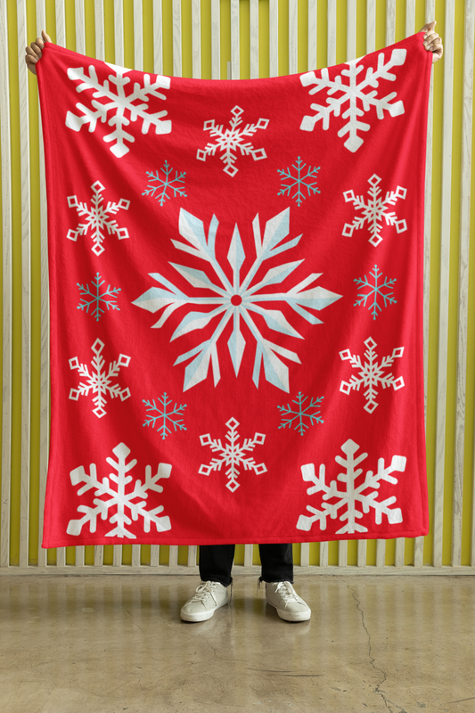 Christmas Snowflake Premium Sherpa Blanket 50x60