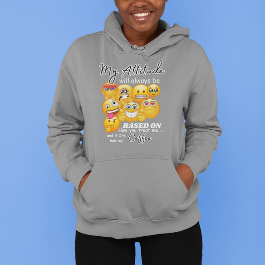 Pullover Hoodie With Funny Design, "My Attitude"