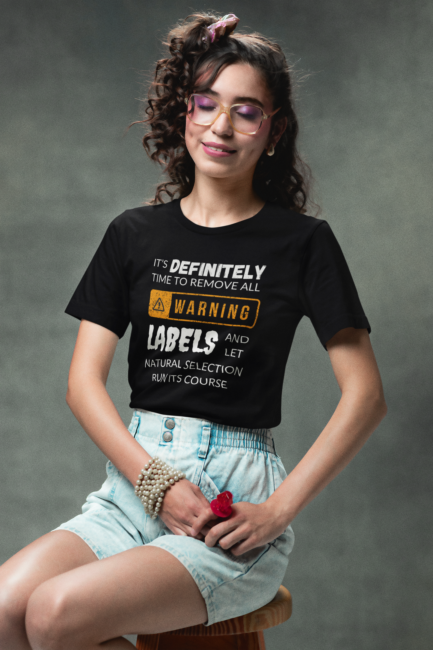 Cotton Tshirt with Funny Message - Natural Selection