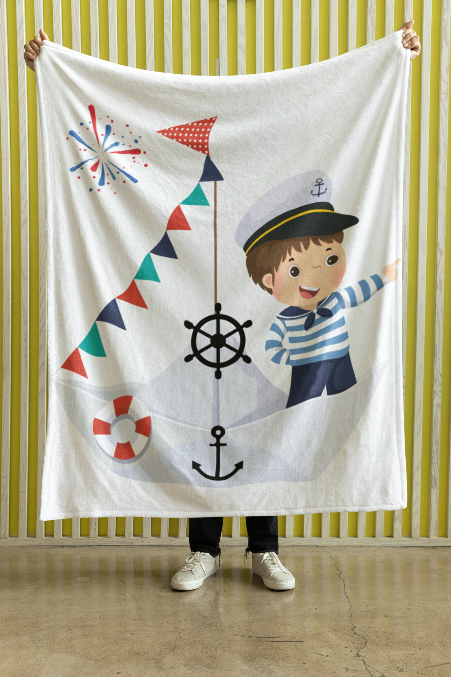 Sherpa Blankets For Baby Boys - Sailor Boy Blanket 30x40