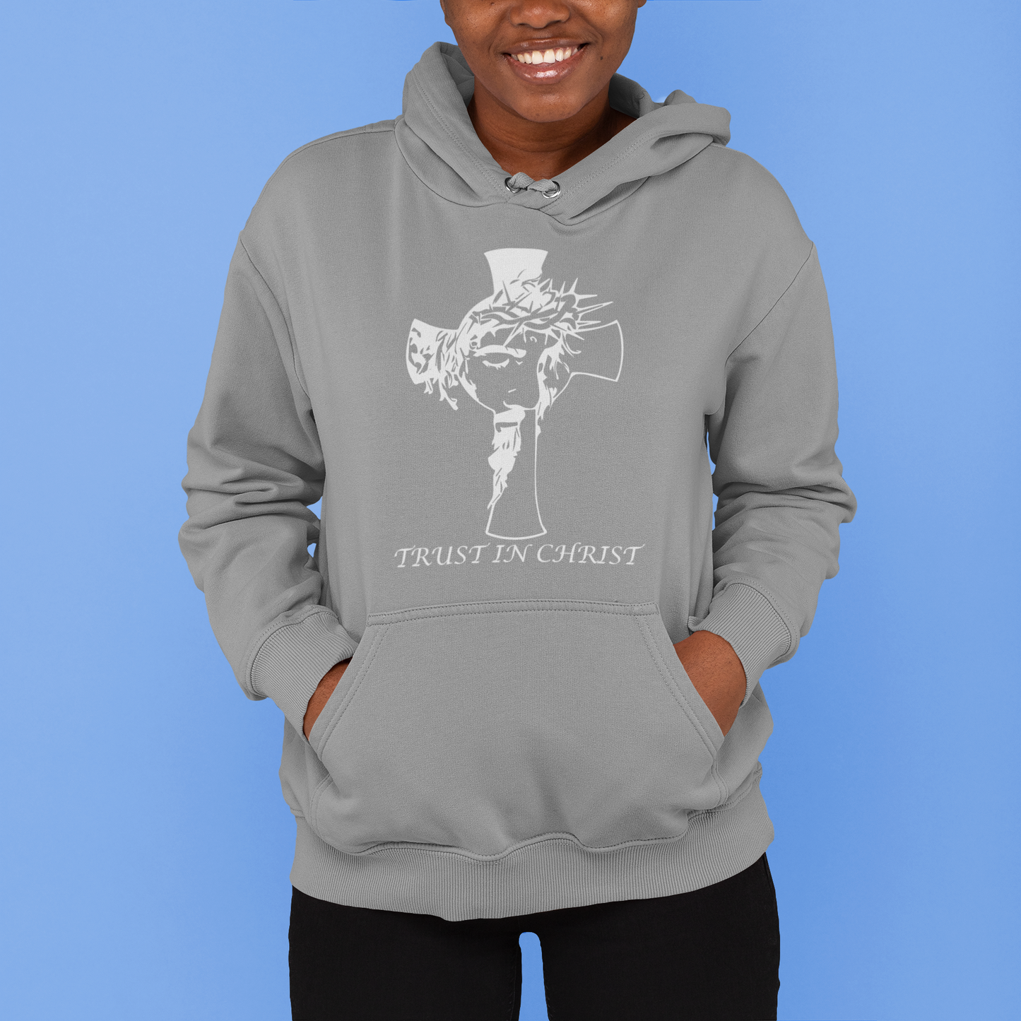 Pullover Hoodie With Faith Design, "Trust In Christ"