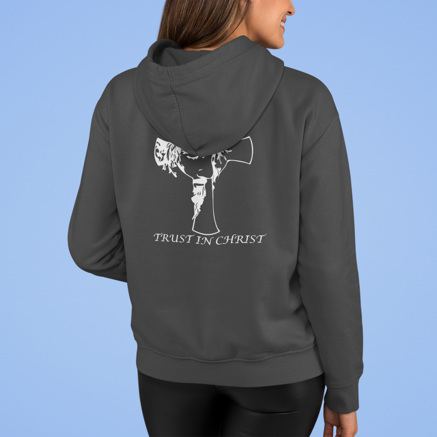 Full Zip Hoodie With Faith Design, "Trust In Christ"