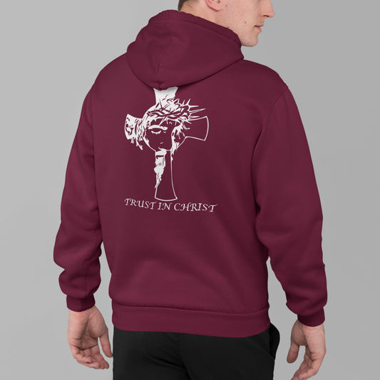 Full Zip Hoodie With Faith Design, "Trust In Christ"