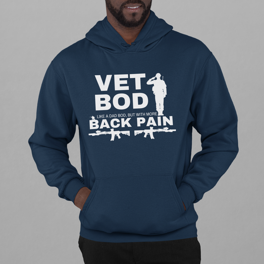 Pullover Hoodie With Funny Design, "Vet Bod"