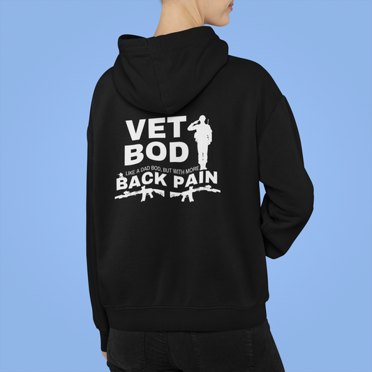 Full Zip Hoodie With Funny Design, "Vet Bod"