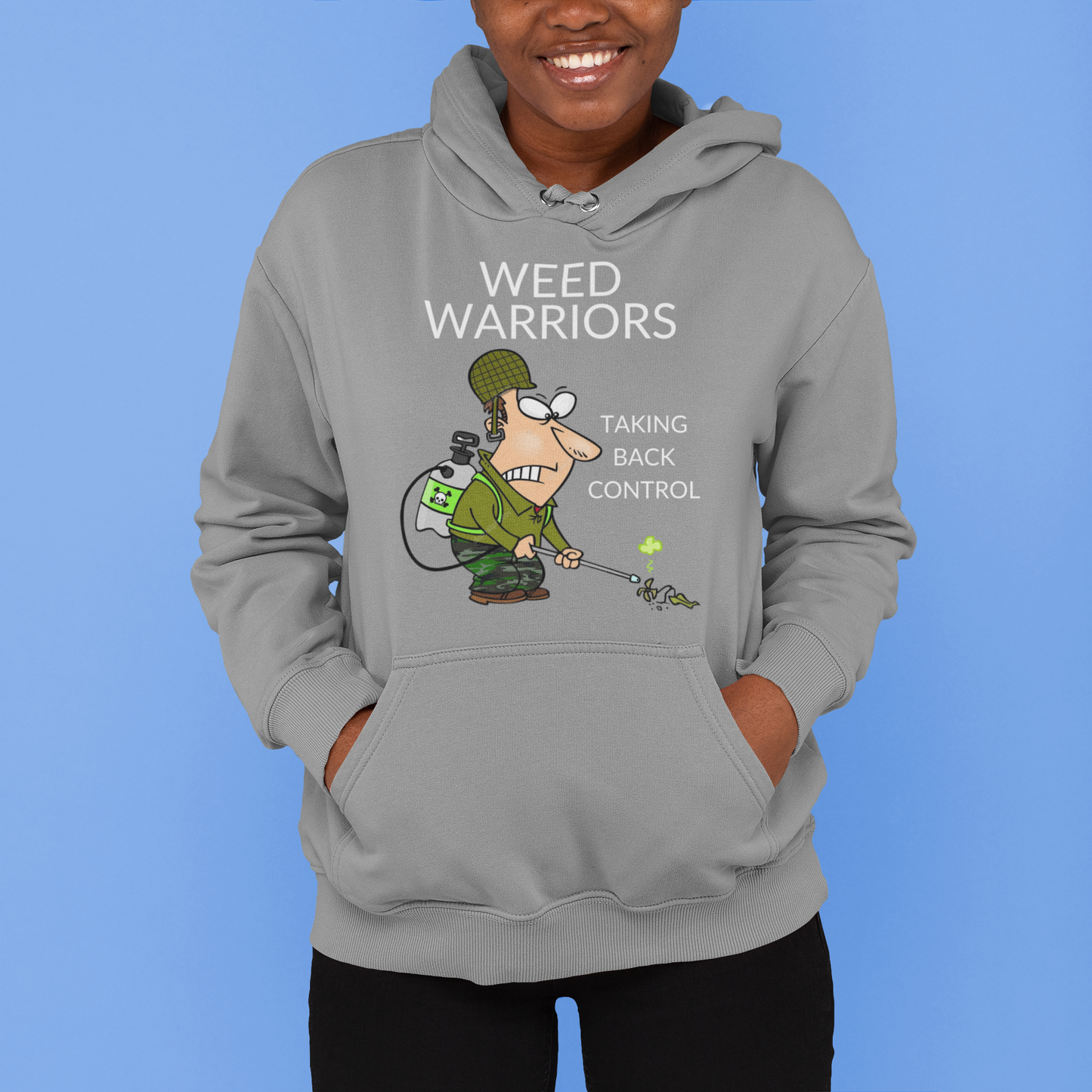 Pullover Hoodie With Funny Design, "Weed Warriors"