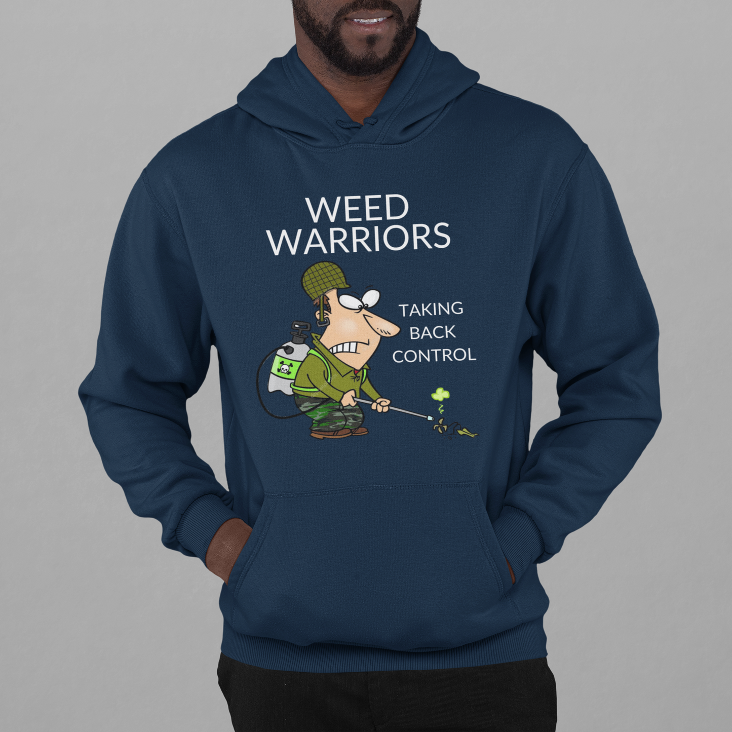 Pullover Hoodie With Funny Design, "Weed Warriors"