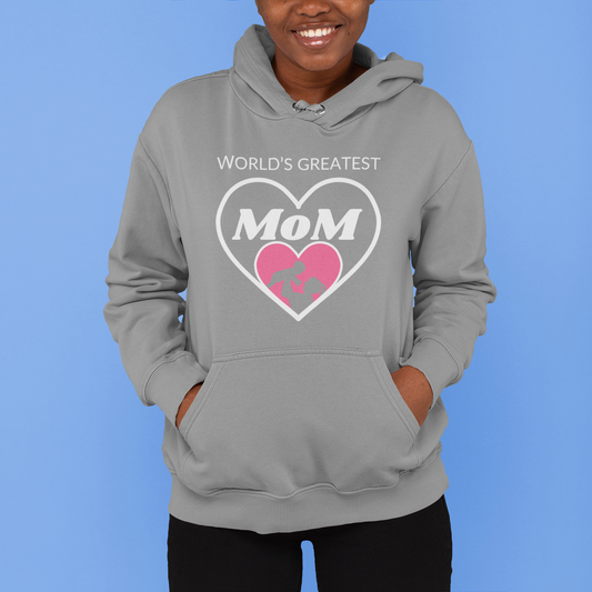 Pullover Hoodie With Heartfelt Design, "World's Greatest MOM"